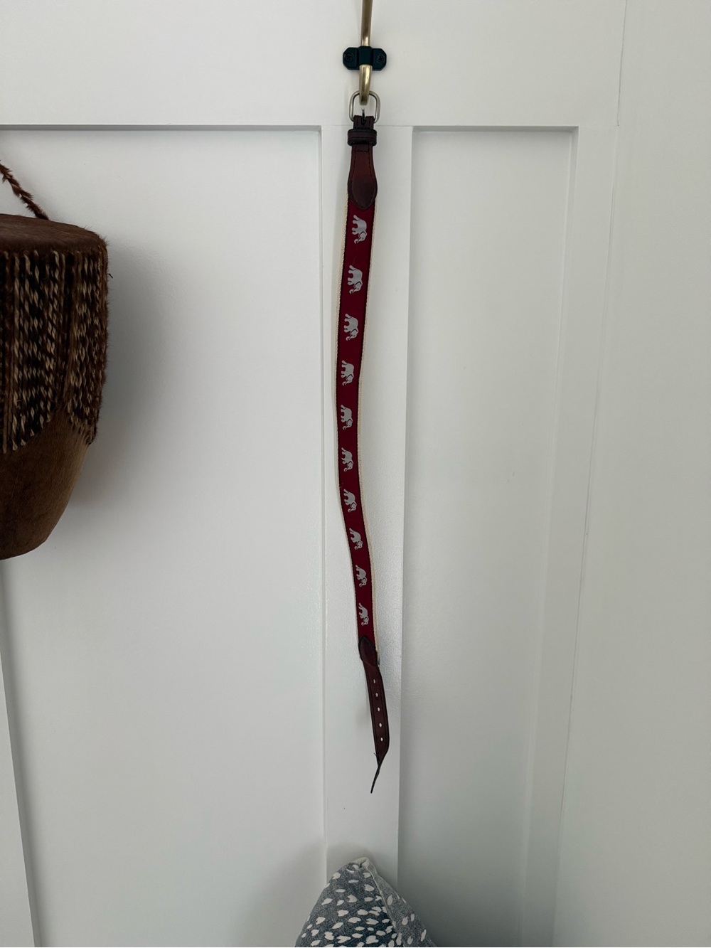 Boys Crimson Belt with Grey Elephant/Alabama